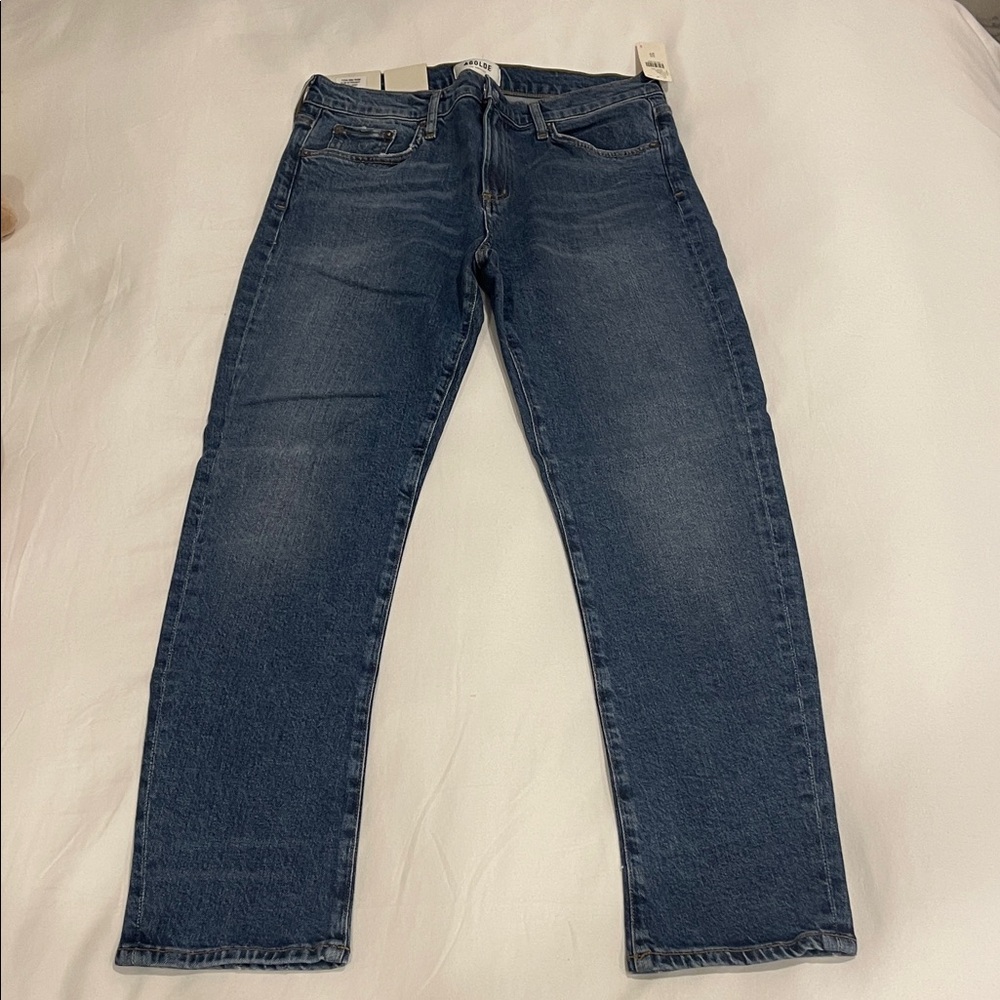Agolde Dark Blue Straight Jeans